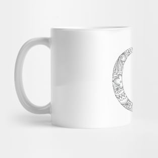 Henna Alphabet C / Henna Letter C - Black Henna Line Art Mug